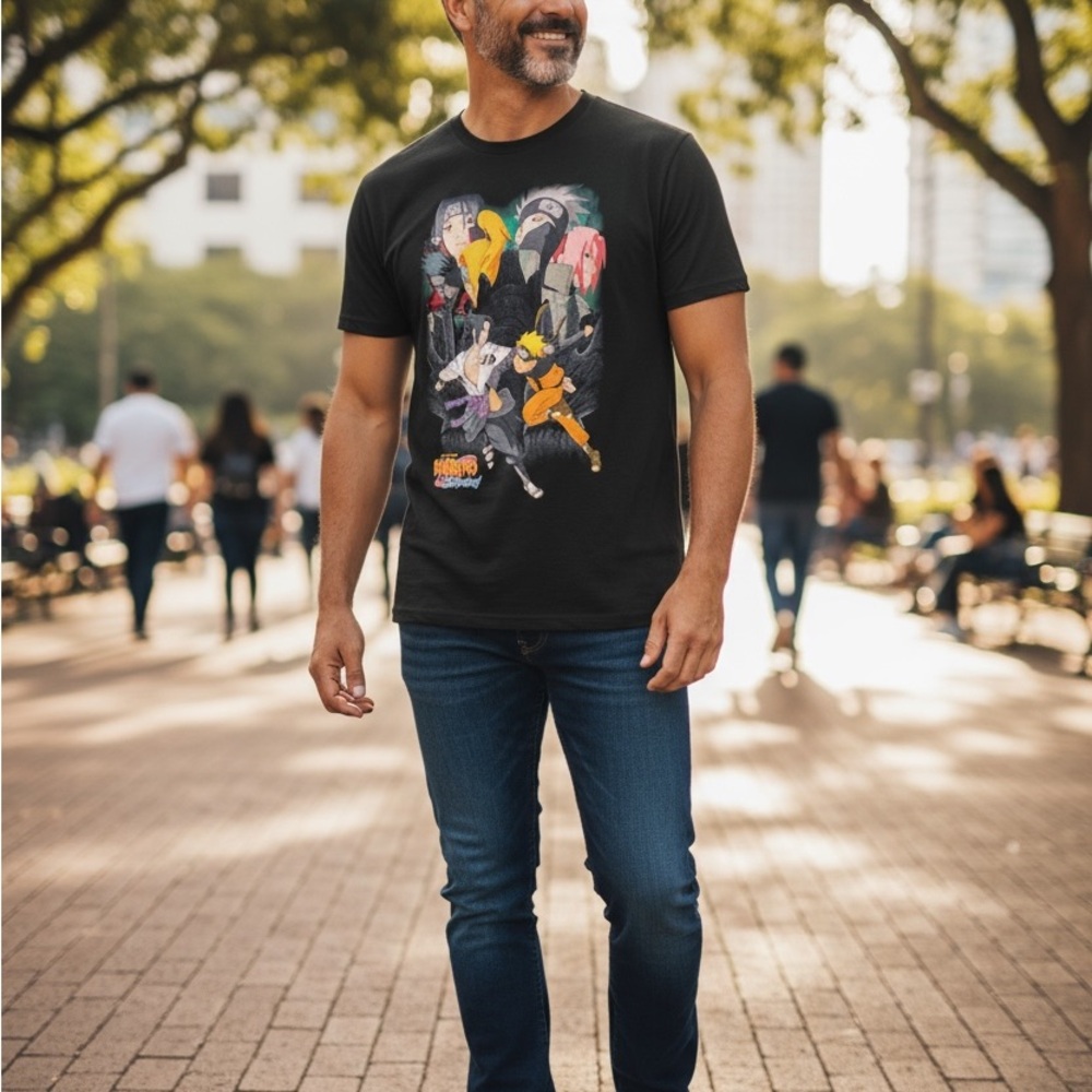 Shonen Jump Naruto Shippuden Men’s T Shirt Size Medium Naruto Sasuke Kakashi
